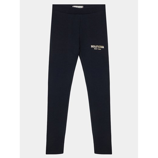 Tommy Hilfiger Legginsy Monotype Legging KG0KG07754 Niebieski Skinny Fit ze sklepu MODIVO w kategorii Spodnie dziewczęce - zdjęcie 182730995