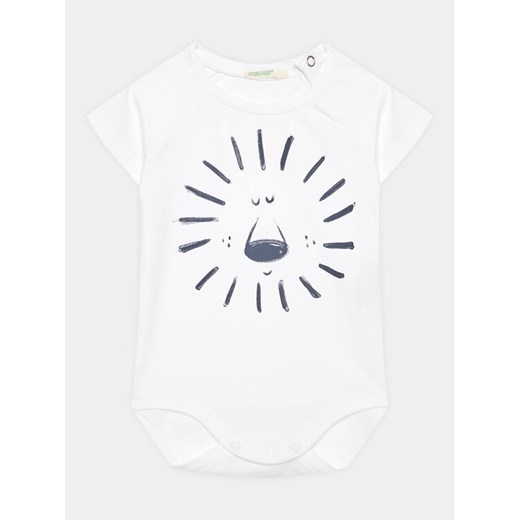 United Colors Of Benetton Body dziecięce 3P4ZAB00C Biały Regular Fit ze sklepu MODIVO w kategorii Body niemowlęce - zdjęcie 182731006