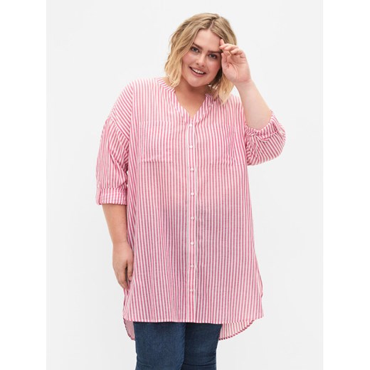 Zizzi Sukienka koszulowa CA02353B Czerwony Loose Fit ze sklepu MODIVO w kategorii Sukienki - zdjęcie 182731158
