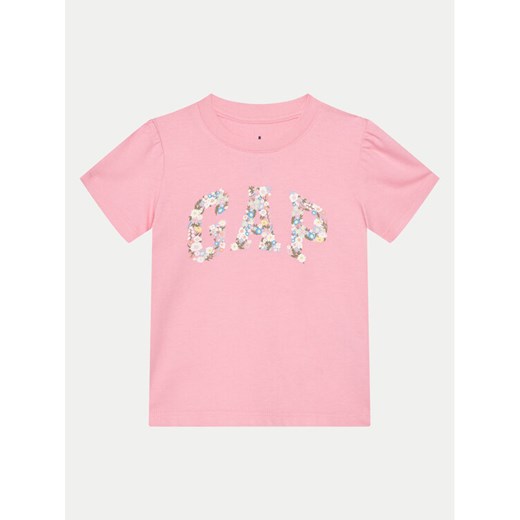 Gap T-Shirt 736118-01 Różowy Regular Fit ze sklepu MODIVO w kategorii Bluzki dziewczęce - zdjęcie 182731187