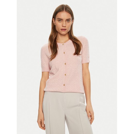Tommy Hilfiger Kardigan WW0WW43958 Różowy Regular Fit ze sklepu MODIVO w kategorii Swetry damskie - zdjęcie 182731248