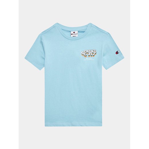 Champion T-Shirt 306374 Błękitny Regular Fit ze sklepu MODIVO w kategorii T-shirty chłopięce - zdjęcie 182731397
