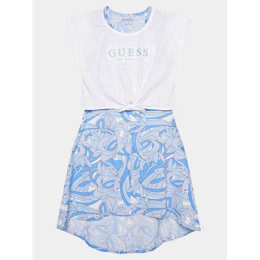 Guess Sukienka codzienna J4GK13 K6YW3 Biały Regular Fit ze sklepu MODIVO w kategorii Sukienki dziewczęce - zdjęcie 182731555