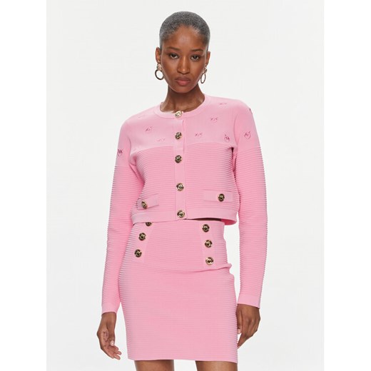 Pinko Kardigan Ciliegio 102881 A1LK Różowy Regular Fit ze sklepu MODIVO w kategorii Swetry damskie - zdjęcie 182731605