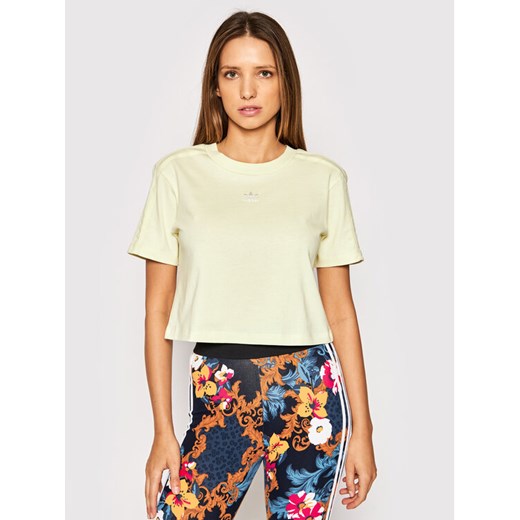 adidas T-Shirt Luxe H56452 Żółty Regular Fit ze sklepu MODIVO w kategorii Bluzki damskie - zdjęcie 182731655