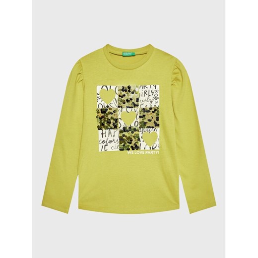 United Colors Of Benetton Bluzka 3YN4C108T Zielony Regular Fit ze sklepu MODIVO w kategorii Bluzki dziewczęce - zdjęcie 182731739