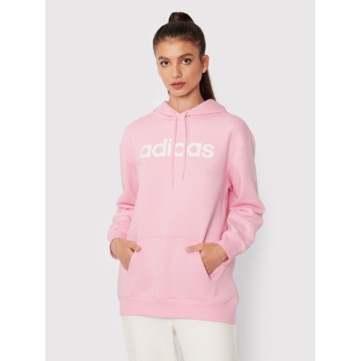 adidas Bluza W Lin Ov HM1936 Różowy Relaxed Fit ze sklepu MODIVO w kategorii Bluzy damskie - zdjęcie 182731806
