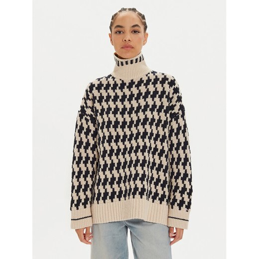 Tommy Hilfiger Golf WW0WW42265 Beżowy Relaxed Fit ze sklepu MODIVO w kategorii Swetry damskie - zdjęcie 182731815