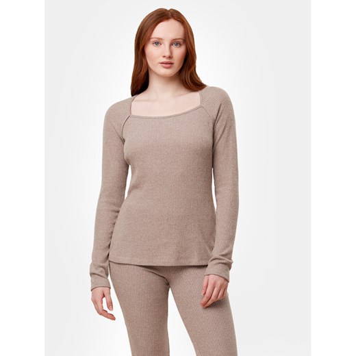 Triumph Koszulka piżamowa Thermal MyWear Top LSL 10216551 Beżowy Regular Fit ze sklepu MODIVO w kategorii Piżamy damskie - zdjęcie 182731835