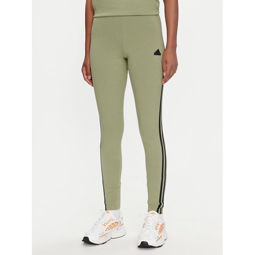 adidas Legginsy Future Icons 3-Stripes IW5291 Zielony Slim Fit ze sklepu MODIVO w kategorii Spodnie damskie - zdjęcie 182731857