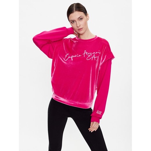 EA7 Emporio Armani Bluza 3RTM28 TJDWZ 1417 Różowy Regular Fit ze sklepu MODIVO w kategorii Bluzy damskie - zdjęcie 182731997