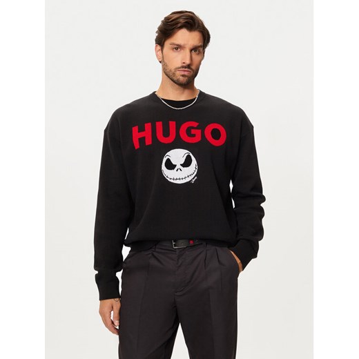 Hugo Sweter Selm 50528298 Czarny Regular Fit ze sklepu MODIVO w kategorii Swetry męskie - zdjęcie 182732145
