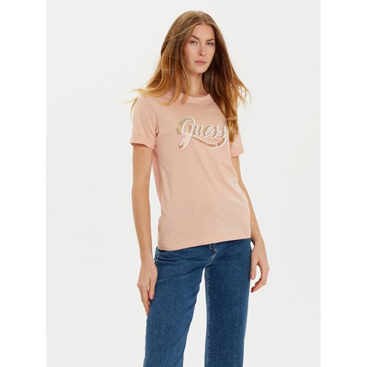 Guess T-Shirt W4YI09 JA914 Różowy Regular Fit Guess XS MODIVO