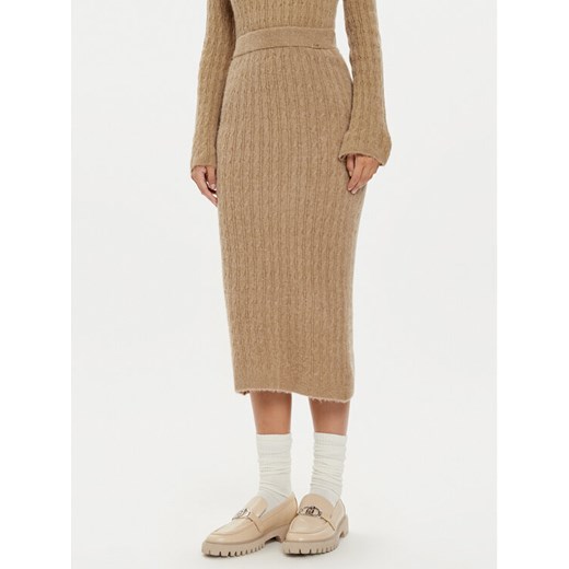 Liu Jo Spódnica midi WF4391 MA43P Beżowy Regular Fit ze sklepu MODIVO w kategorii Spódnice - zdjęcie 182732316