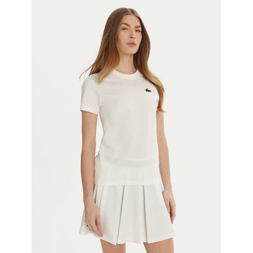 Lacoste T-Shirt TF9246 Biały Slim Fit ze sklepu MODIVO w kategorii Bluzki damskie - zdjęcie 182732337
