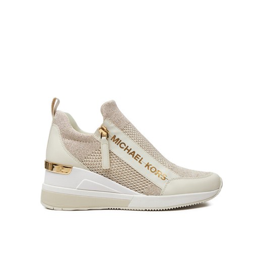 MICHAEL Michael Kors Sneakersy Wills Metallic Stretch Knit Trainer 43S3WIFS4D Beżowy ze sklepu MODIVO w kategorii Buty sportowe damskie - zdjęcie 182732389