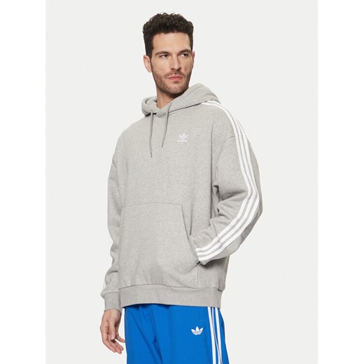 adidas Bluza adicolor JP1076 Szary Loose Fit ze sklepu MODIVO w kategorii Bluzy męskie - zdjęcie 182732428