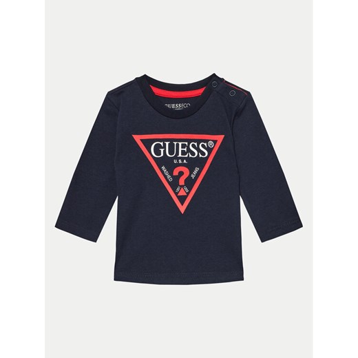Guess Bluzka N84I24 K8HM0 Granatowy Regular Fit ze sklepu MODIVO w kategorii Bluzki dziewczęce - zdjęcie 182732497