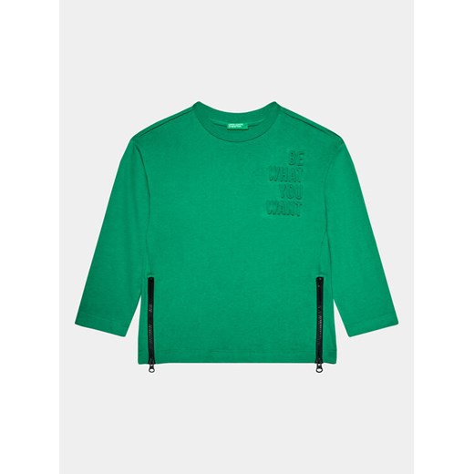 United Colors Of Benetton Bluzka 34MLC10ES Zielony Regular Fit ze sklepu MODIVO w kategorii T-shirty chłopięce - zdjęcie 182732525