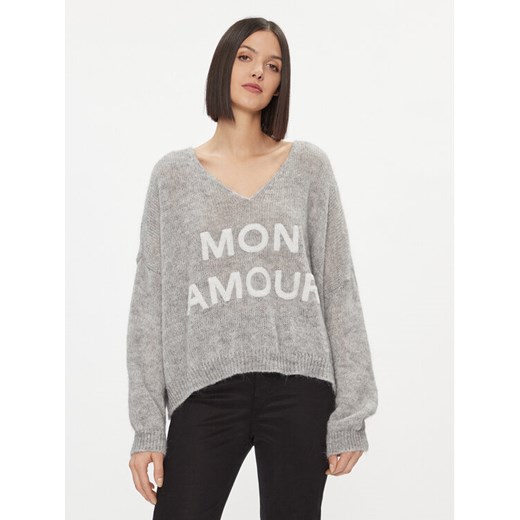 Kontatto Sweter 3M1200 Szary Oversize ze sklepu MODIVO w kategorii Swetry damskie - zdjęcie 182732567