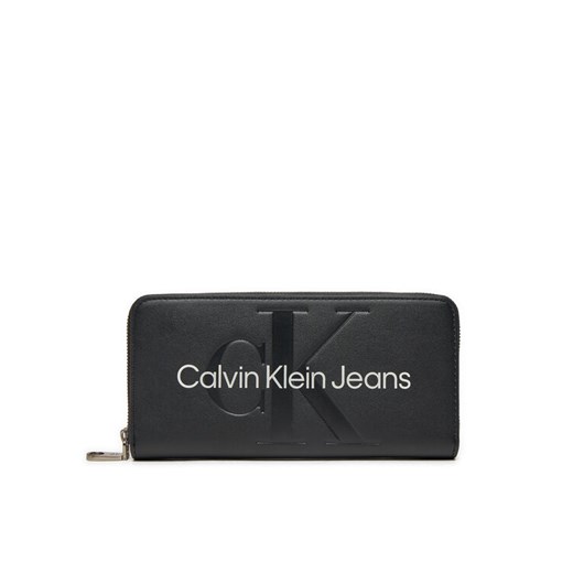 Calvin Klein Jeans Duży Portfel Damski Sculpted Mono Zip Around Mono K60K607634 00 MODIVO