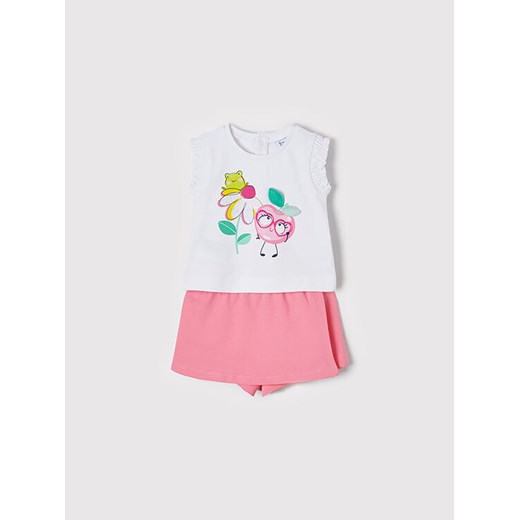 Mayoral Komplet t-shirt i szorty sportowe 1241 Biały Regular Fit ze sklepu MODIVO w kategorii Komplety niemowlęce - zdjęcie 182732615