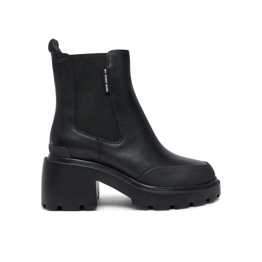 Tommy Jeans Botki Tjw Mid Heel Chelsea Boot EN0EN02681 Czarny ze sklepu MODIVO w kategorii Botki - zdjęcie 182732655