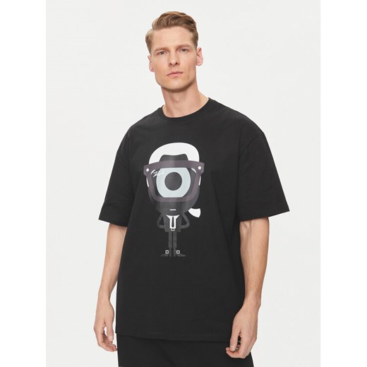 KARL LAGERFELD T-Shirt 755098 542270 Czarny Regular Fit ze sklepu MODIVO w kategorii T-shirty męskie - zdjęcie 182732676