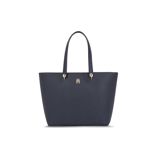 Tommy Hilfiger Torebka Emblem Shopper AW0AW15178 Granatowy ze sklepu MODIVO w kategorii Torby Shopper bag - zdjęcie 182732708