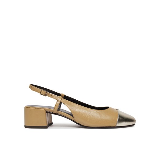 Tory Burch Sandały Cap-Toe Slingback Pump 156302 Beżowy ze sklepu MODIVO w kategorii Sandały damskie - zdjęcie 182732735
