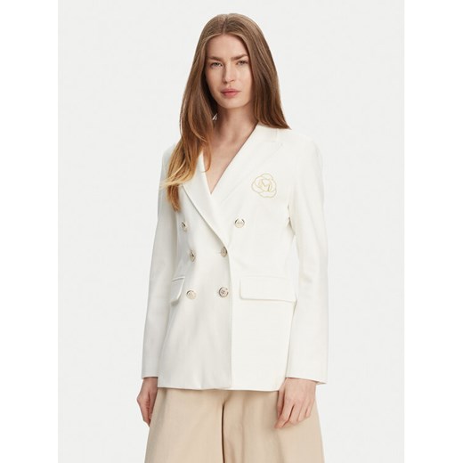 Marella Marynarka Baiocco 2513911024 Biały Slim Fit ze sklepu MODIVO w kategorii Marynarki damskie - zdjęcie 182732816