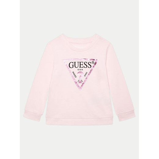 Guess Bluza K74Q12 KAUG0 Różowy Regular Fit ze sklepu MODIVO w kategorii Bluzy dziewczęce - zdjęcie 182732867