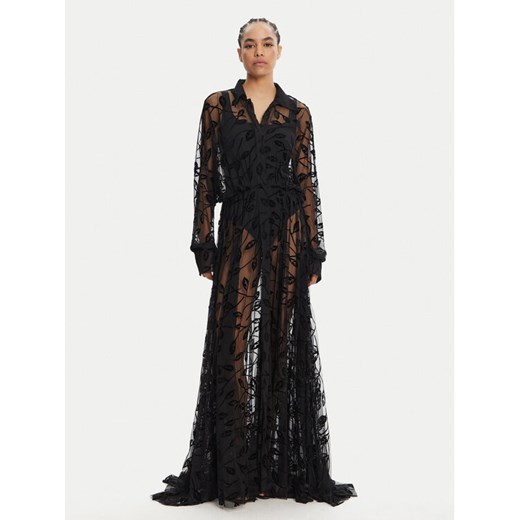 NORMA KAMALI Kimono ST4243BVA70556 Czarny Relaxed Fit ze sklepu MODIVO w kategorii Odzież plażowa - zdjęcie 182732876