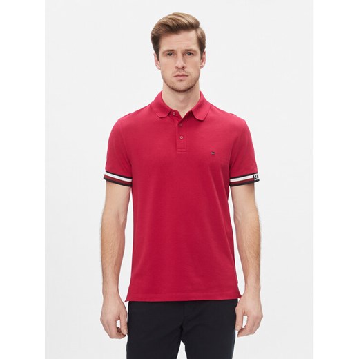 Tommy Hilfiger Polo Monotype Flag MW0MW33585 Czerwony Slim Fit ze sklepu MODIVO w kategorii T-shirty męskie - zdjęcie 182732888