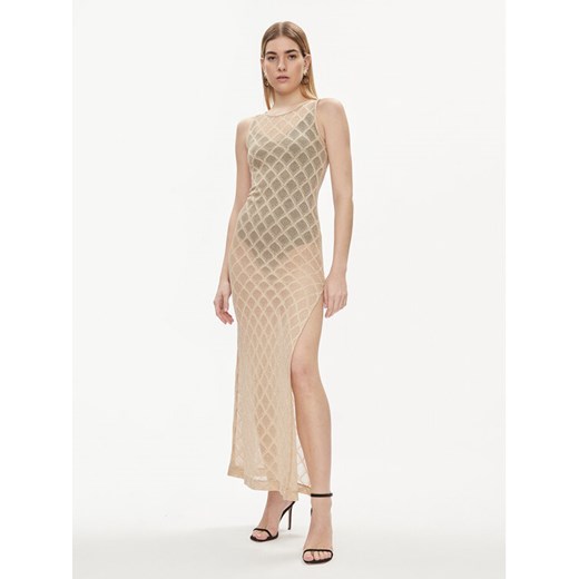 Liu Jo Sukienka letnia VA4002 J4666 Złoty Slim Fit ze sklepu MODIVO w kategorii Odzież plażowa - zdjęcie 182732945