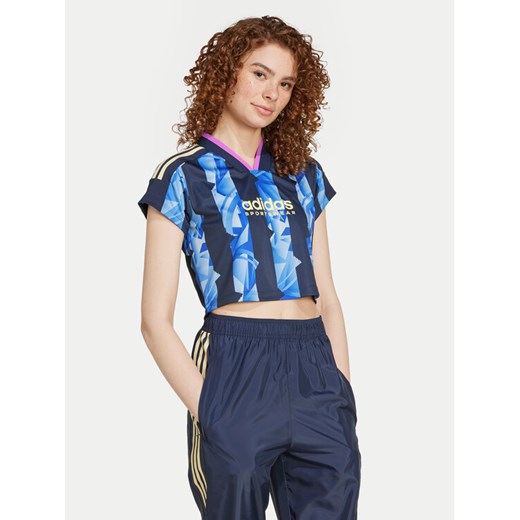 adidas T-Shirt Tiro Cut 3-Stripes IX3728 Niebieski Slim Fit ze sklepu MODIVO w kategorii Bluzki damskie - zdjęcie 182732947