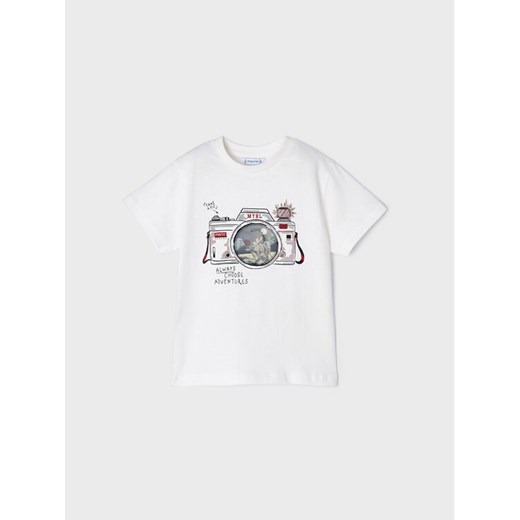 Mayoral T-Shirt 3003 Biały Regular Fit ze sklepu MODIVO w kategorii Bluzki dziewczęce - zdjęcie 182733215