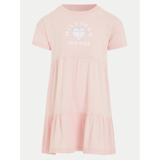 Tommy Hilfiger Sukienka codzienna Heart KG0KG07926 M Różowy Regular Fit ze sklepu MODIVO w kategorii Sukienki dziewczęce - zdjęcie 182733246