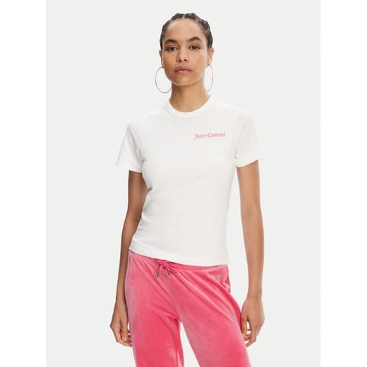 Juicy Couture T-Shirt La Beach JCWCT125319 Biały Regular Fit ze sklepu MODIVO w kategorii Bluzki damskie - zdjęcie 182733268