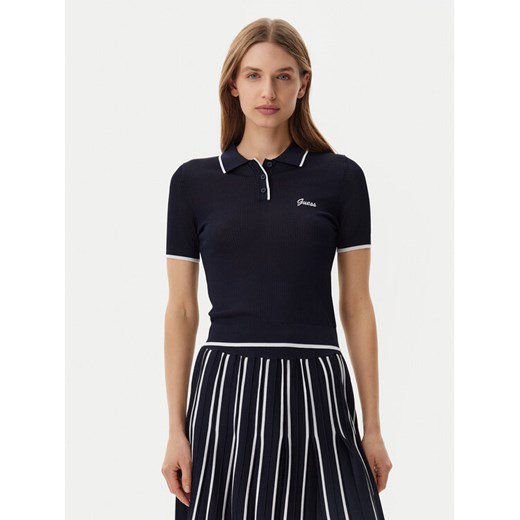 Guess Polo V5GP00Z3D60 Granatowy Slim Fit ze sklepu MODIVO w kategorii Bluzki damskie - zdjęcie 182733279