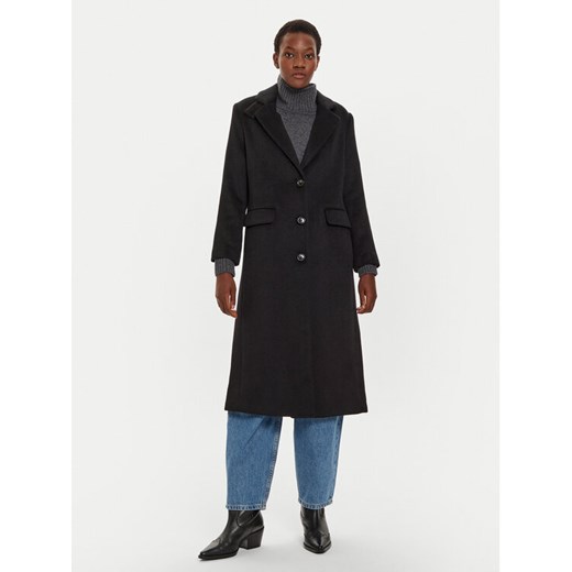 United Colors Of Benetton Płaszcz wełniany 28HFDN069 Czarny Regular Fit ze sklepu MODIVO w kategorii Płaszcze damskie - zdjęcie 182733339