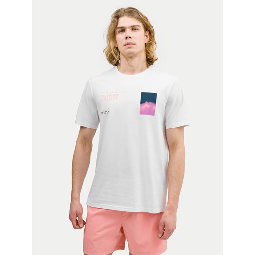4F T-Shirt 4FWSS24TTSHM1289 Biały Regular Fit ze sklepu MODIVO w kategorii T-shirty męskie - zdjęcie 182733386