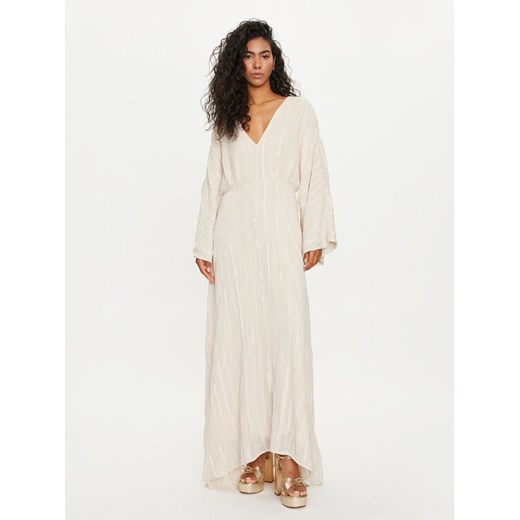 Vero Moda Sukienka letnia Tara 10304254 Écru Loose Fit ze sklepu MODIVO w kategorii Sukienki - zdjęcie 182733405