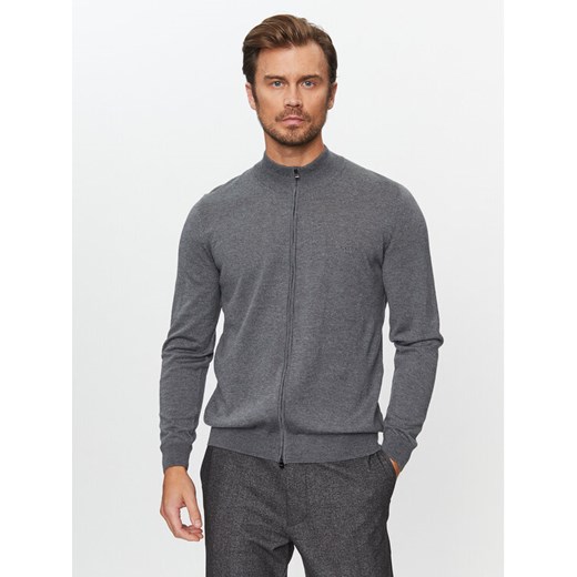 Boss Kardigan Balonso-L 50476347 Szary Regular Fit ze sklepu MODIVO w kategorii Swetry męskie - zdjęcie 182733488