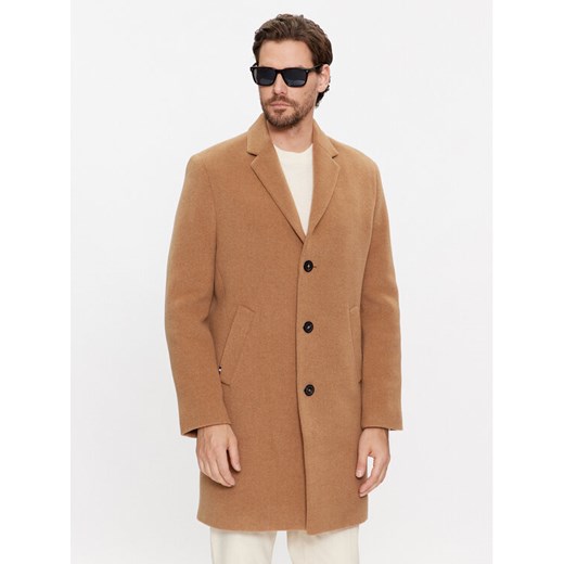 Tommy Hilfiger Płaszcz wełniany MW0MW32963 Brązowy Regular Fit ze sklepu MODIVO w kategorii Płaszcze męskie - zdjęcie 182733525