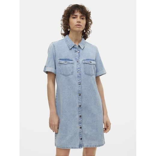 Vero Moda Sukienka jeansowa Jennie 10309665 Niebieski Regular Fit ze sklepu MODIVO w kategorii Sukienki - zdjęcie 182733558