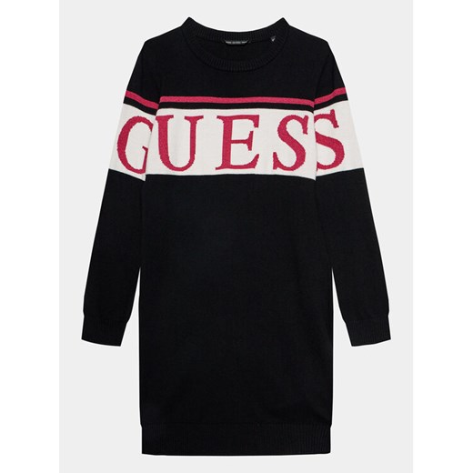 Guess Sukienka dzianinowa J3BK16 Z38B0 Czarny Regular Fit ze sklepu MODIVO w kategorii Sukienki dziewczęce - zdjęcie 182733617