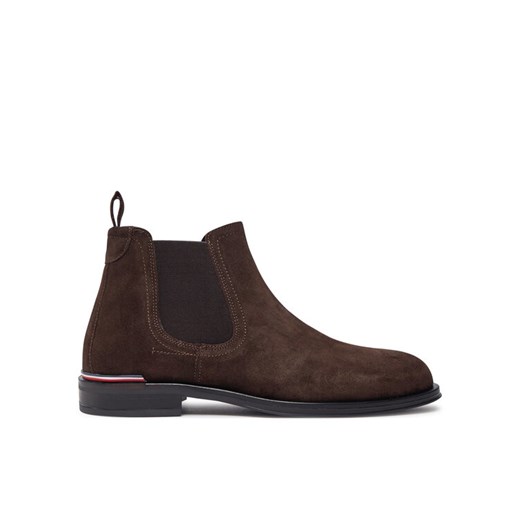 Tommy Hilfiger Sztyblety Core Rwb Hilfiger Suede Chelsea FM0FM04757 Brązowy ze sklepu MODIVO w kategorii Buty zimowe męskie - zdjęcie 182733649