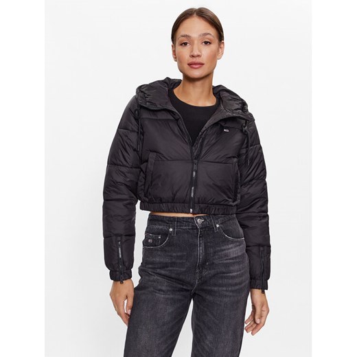 Tommy Jeans Kurtka zimowa DW0DW15964 Czarny Regular Fit ze sklepu MODIVO w kategorii Kurtki damskie - zdjęcie 182733679