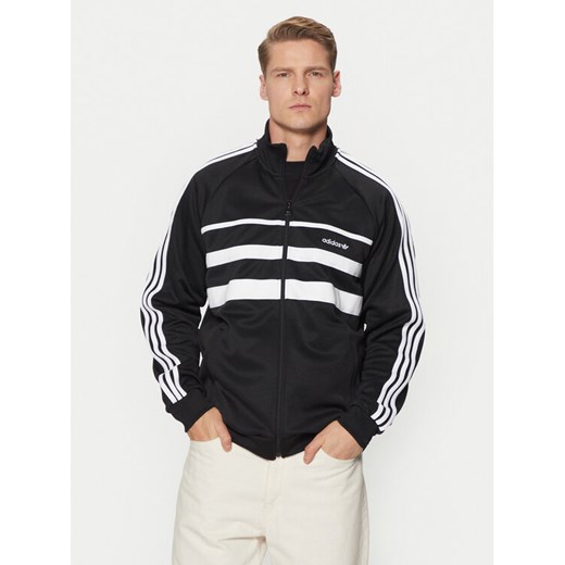 adidas Bluza The First Track JP1046 Czarny Regular Fit ze sklepu MODIVO w kategorii Bluzy męskie - zdjęcie 182733709
